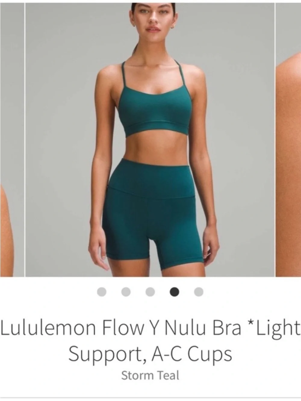 Lululemon Flow Y Bra Storm Teal Sz 6 A/C Cups